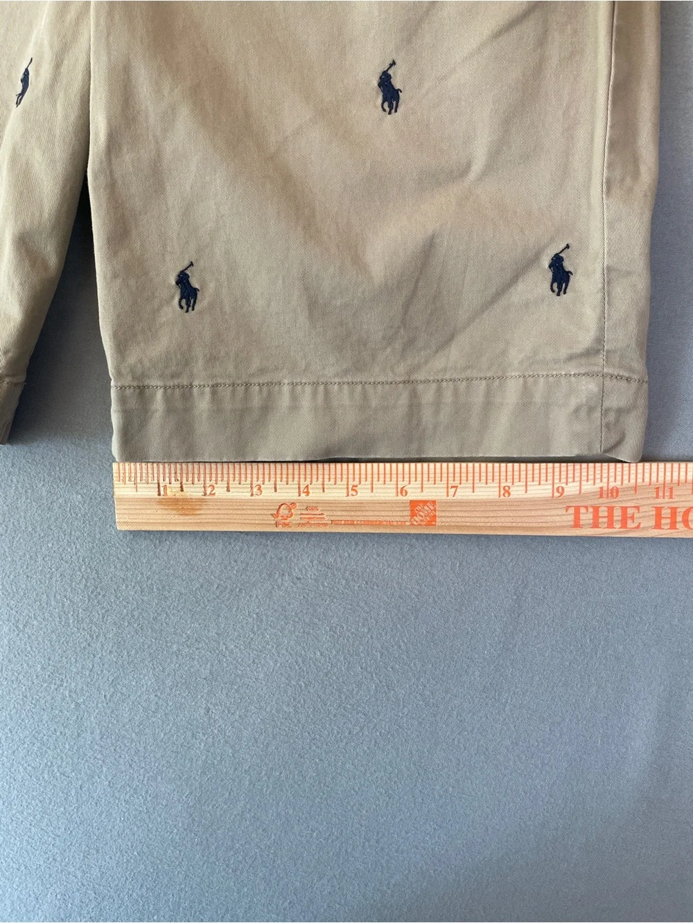 Polo by Ralph Lauren Tan Chino Shorts with Navy Pony Embroidery